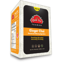 Case of 12 - Quik Tea Ginger Chai 72 Bags - 5.08 Oz (144 Gm)