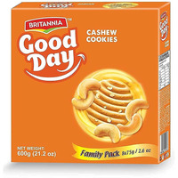 Case of 6 - Britannia Good Day Cashew Cookies Family Pack - 600 Gm (1.3 Lb)