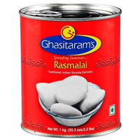 Case of 12 - Ghasitaram's Rasmalai - 1 Kg (2.2 Lb)