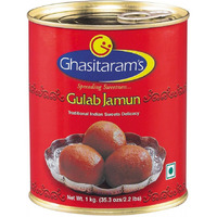 Case of 12 - Ghasitaram's Gulab Jamun Can - 1 Kg (2.2 Lb)