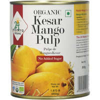 Case of 12 - 24 Mantra Organic Kesar Mango Pulp - 850 Gm (1.87 Lb)