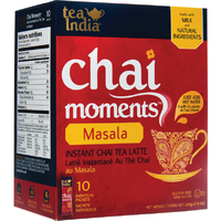 Case of 6 - Tea India Unsweetened Chai Moments Masala 10 Sachets - 124 Gm (4.4 Oz)