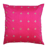 Hand Embroidered Pillow Cover - 16  x16   -