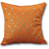 Hand Embroidered Pillow Cover - 16  x16   -