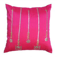 Hand Embroidered Pillow Cover - 16  x16   -