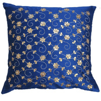 Hand Embroidered Pillow Cover - 16  x16   -