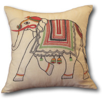 Hand Embroidered Pillow Cover - 16  x16   -