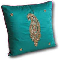 Hand Embroidered Pillow Cover - 16  x16   -