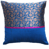 Silk Brocade Pillow Cover - 16  x16   -