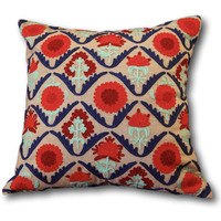 Hand Embroidered Pillow Cover - 16  x16   -