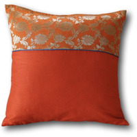 Silk Brocade Pillow Cover - 16  x16     -