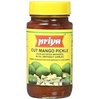 Priya Cut Mango Pickle without Garlic (300 gm bottle)