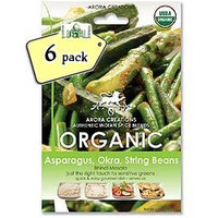 Arora Creations Organic Green Veggie (Asparagus, Okra, String Beans) Masala - 6 PACK (6 - 14 gm pouches)