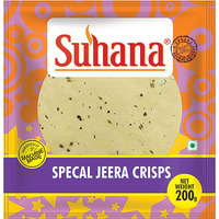 Suhana Special Jeera (Cumin) Crisps / Papad (7 oz pack)