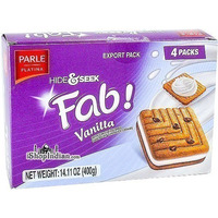 Parle Hide & Seek Fab! - Vanilla Cream Sandwich Cookies - 4 Pack (400 gm box)