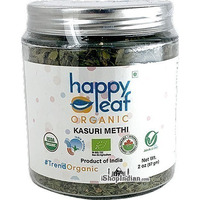 Happy Leaf Organic Kasuri Methi - Dried Fenugreek Leaves - 2 oz bottle (2 oz bottle)