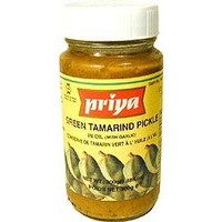 Priya Green Tamarind Pickle with Garlic (300 gm bottle)