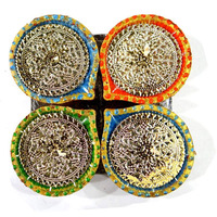 Gold Bead Diwali Diyas - 4 Pack (6 diyas)