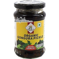 24 Mantra Gongura Pickle with Garlic (10.58 oz bottle)