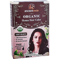 Ancient Veda Organic Henna Hair Color - Soft Black (5.30 oz box)