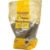 Khazana Organic Mung Beans (Green Gram Whole) (2 lbs bag)