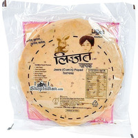 Lijjat Cumin (Jeera) Papad - Pack of 10 (10 x 7 oz pack)