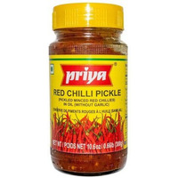 Priya Red Chili Pickle without Garlic (300 gm bottle)