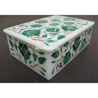 4  x3  x2   Marble Jewelry Storage Box Malachite Mosaic Floral Hallway Decor Gift