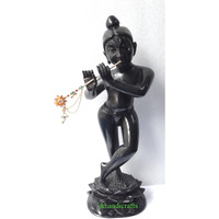 14   Black Marble Lord Krishna Hinduism Handmade Iskcon Statue Decor Gifts Arts