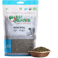 Just Organik Organic Green Moong Whole - 2 Lb (908 Gm)