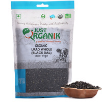 Just Organik Organic Urad Black Whole - 2 Lb (908 Gm)