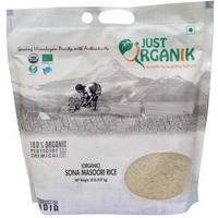 Just Organik Organic Sona Masoori Rice - 10 Kg (22 Lb)