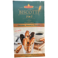 United King Biscotti 3 in 1 Chocolate, Almond & Pistachio Rusk