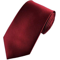 Mens Slim Skinny Solid Maroon Color Satin Plain Neck Tie By Manna Stores (Color: Maroon)