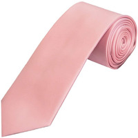 Mens Slim Skinny Solid Pink Color Satin Plain Neck Tie By Manna Stores (Color: Pink)
