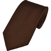 Mens Slim Skinny Solid Dark Brown Color Satin Plain Neck Tie By Manna Stores (Color: Dark Brown)