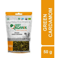 Just Organik Organic Green Cardamom - 50 Gm (1.75 Oz) [50% Off]