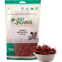 Just Organik Organic Whole Red Chilli  - 100 Gm (3.5 Oz)