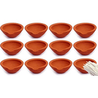 12 Pack Clay Diyas With Wick
