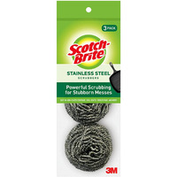 Scotch Brite Stainless Steel Scrubbers - 3 Pc