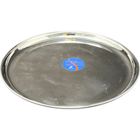 Super Shyne Stainless Steel Lunch Round Plate - 10 Inch