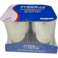 Super Shyne Stainless Steel Glass Royal Set Of 4