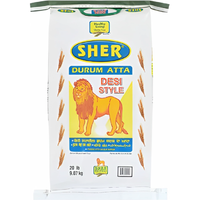 Sher Durum Atta Desi Style - 10 Lb (4.5 Kg)