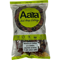 Aara Whole Chili Sanam with Stem - 200 GM (7 Oz)