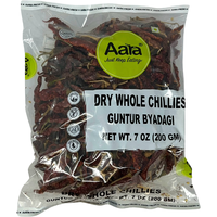 Aara Dry Whole Chillies Guntur Byadagi - 200 Gm (7 Oz)