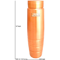 Prisha India Craft New Design Stylish Copper Bottle with Grip, Storage & Travelling Purpose, Yoga Ayurveda Healing, 1000 ML