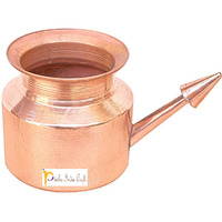 Prisha India Craft Copper Neti Pot for Sinus Irrigation (Gold)