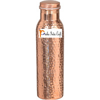 1000ml / 33.81oz - Prisha India Craft B. - Hammered Copper Water Bottle | Joint Free, Best Quality Water Bottle - Handmade Christmas Gift Item