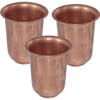 Set of 3 - Prisha India Craft B. Handmade Water Glass Copper Tumbler | Traveller's Copper Cup