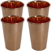 Set of 4 - Prisha India Craft B. Handmade Water Glass Copper Tumbler | Traveller's Copper Cup